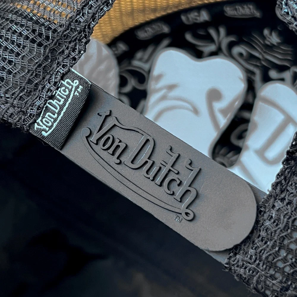 Von Dutch Black Camo Trucker Hat with metallic logo l• Limited Feel - Picture 3 of 7